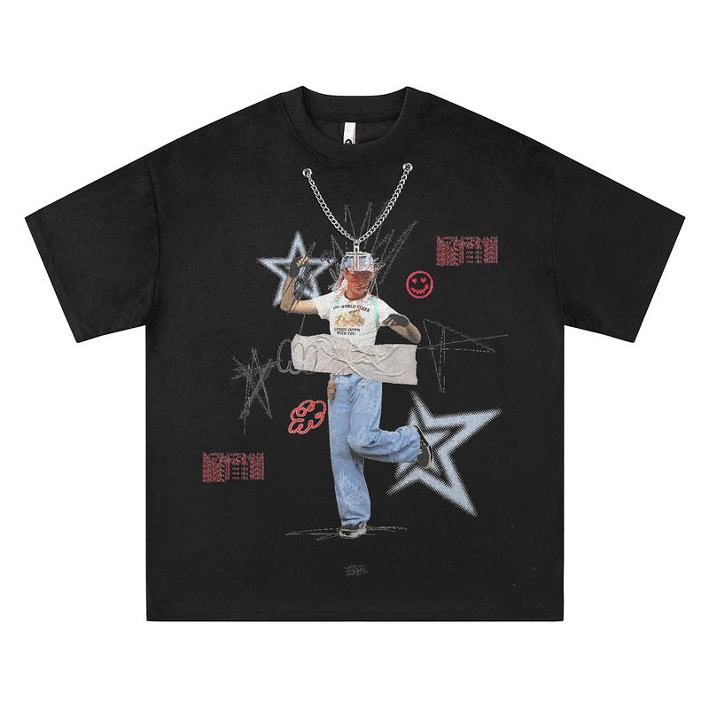 Men's Clothing  Cool Suede Unisex Short Sleeve T-Shirt Trendy