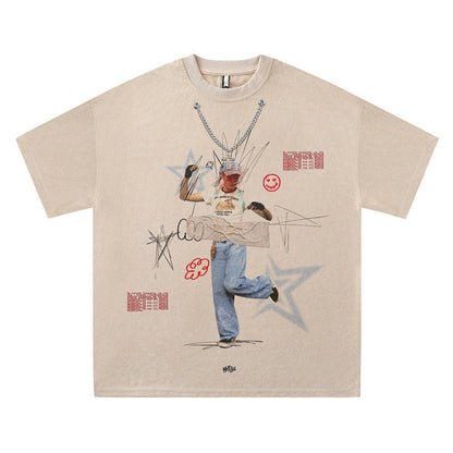 Men's Clothing  Cool Suede Unisex Short Sleeve T-Shirt Trendy