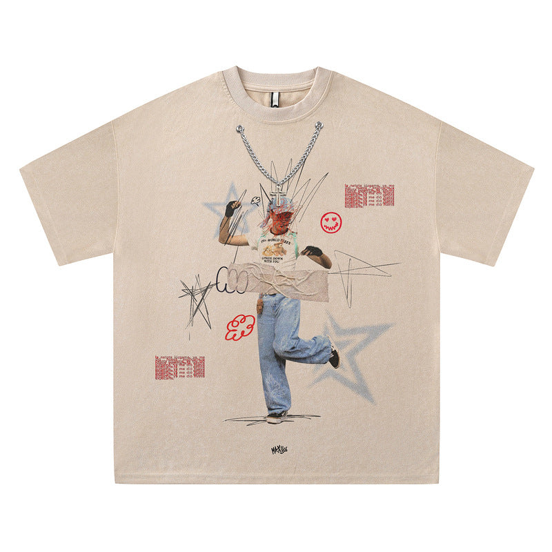 Men's Clothing  Cool Suede Unisex Short Sleeve T-Shirt Trendy