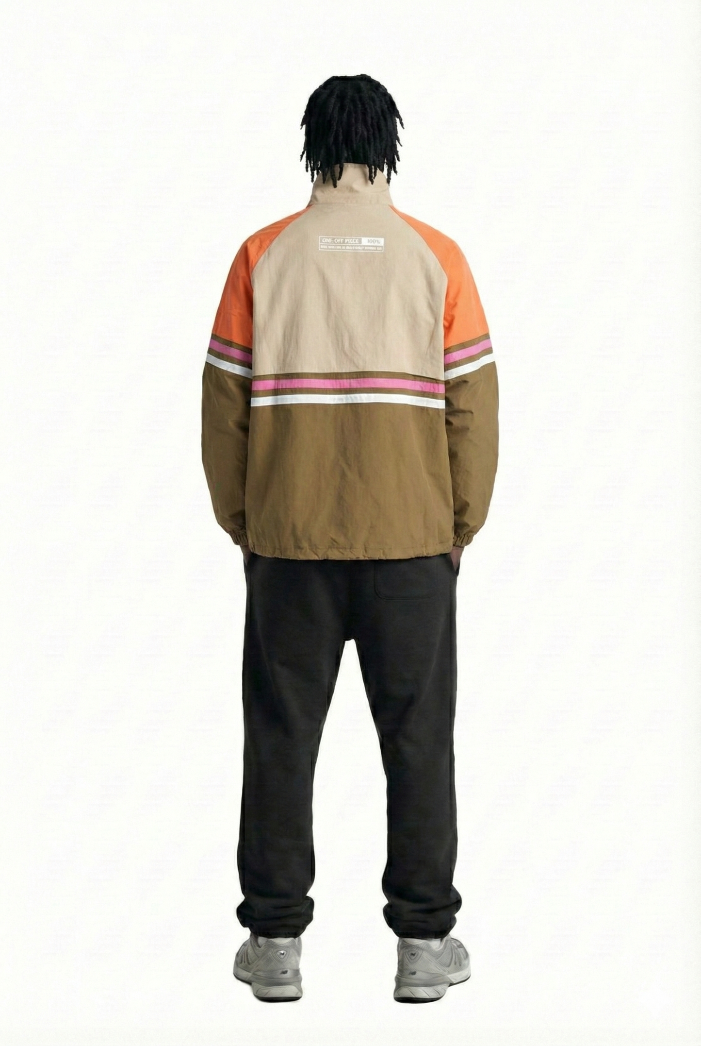 HAZEL Retro Men's premium crispy nylon long sleeve half zip pullover jacket