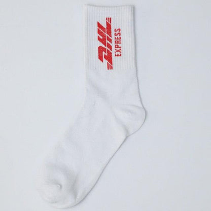 Fashion Men Street Wear Cool Cotton Socks Harajuku Funny Socks Trendy Women Long Socks Crew Socks White Hip Hop Socks Basketball Running Cycling Socks For Men And Women